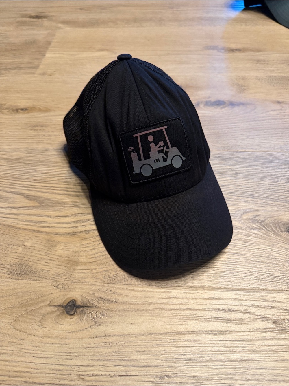 Travis Mathew flex fit Mesh-Back Trucker Cap with Golf Cart beer Patch